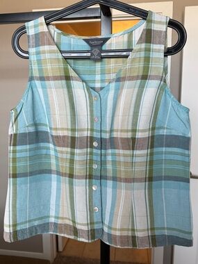 Plaid Sleeveless Top